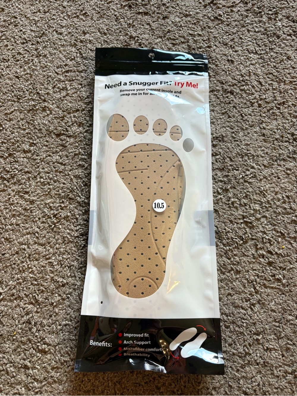 Men's Tan Cushioned Sneaker Insoles - Arch Support
